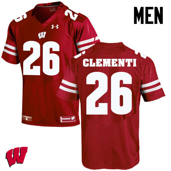 Wisconsin Badgers Men's #26 Chris Clementi NCAA Under Armour Authentic Red College Stitched Football Jersey KH40W20EY
